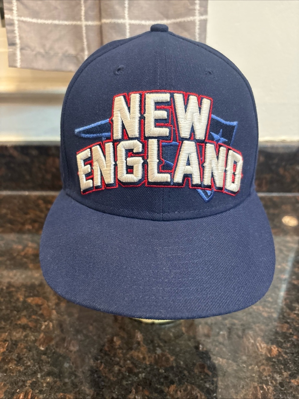 New England Patriots NFL Hat New Era 59FIFTY 7 1/2 Men's Navy Blue Fitted